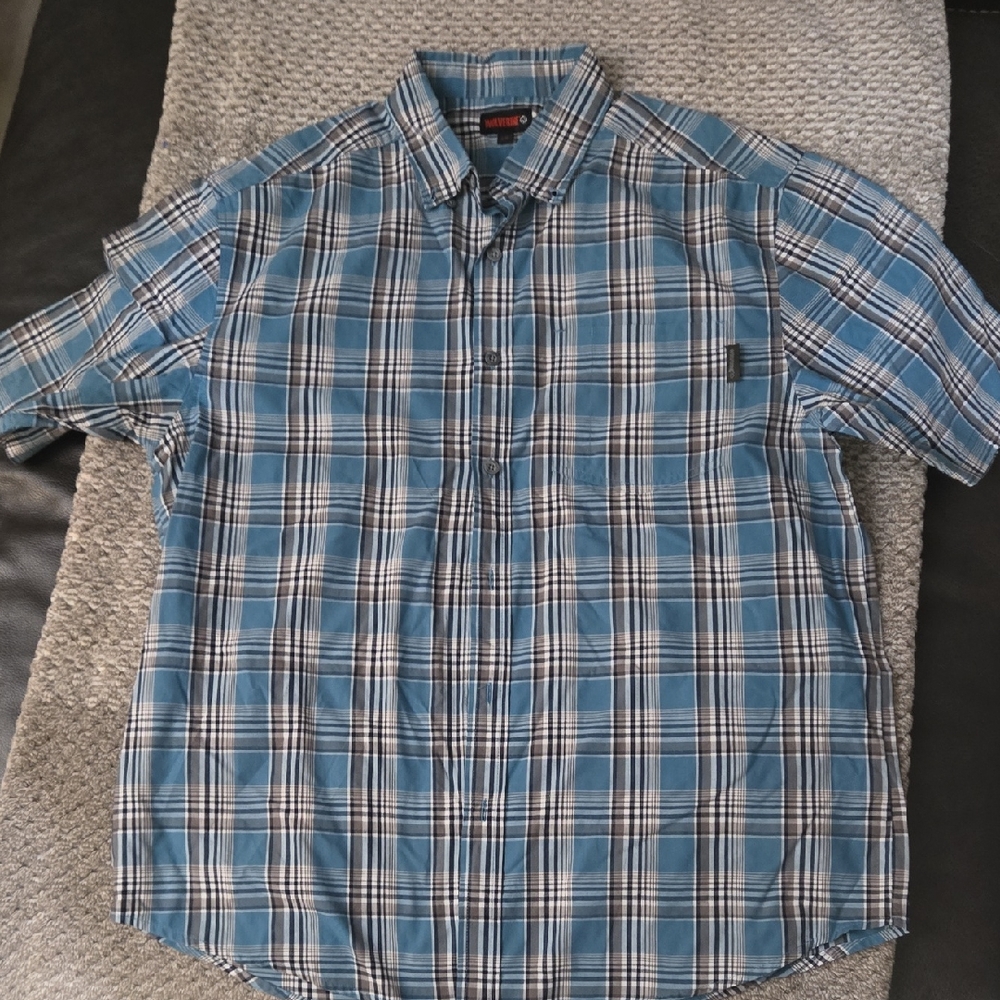 3 For 20 Wolverine Blue and White Plaid Casual Shirt